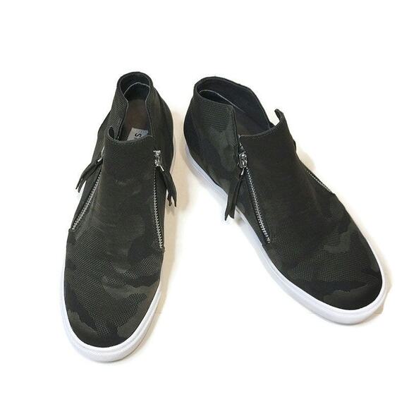 Steve Madden Caliber Camouflage Platform Side Zipper Green Camo Sneaker Size 7.5 - Picture 7 of 15